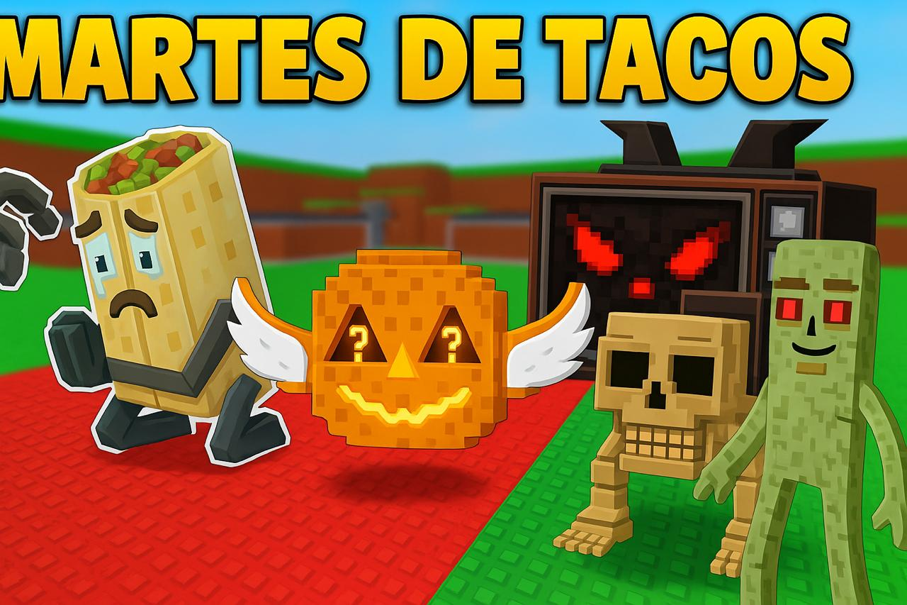 alt="Evento Martes de Tacos no Roblox com jogadores coletando tacos e prêmios especiais"